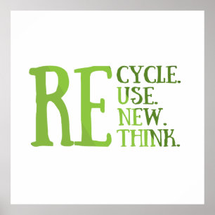 Poster Recycler réduire la réutilisation renouveler repen