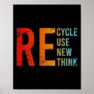 Poster Recycler Réutiliser Renouveler Repenser Activisme 