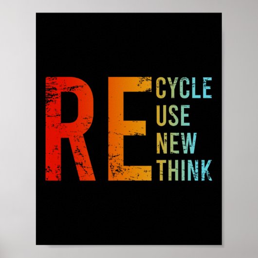 Poster Recycler Réutiliser Renouveler Repenser Activisme (Devant)