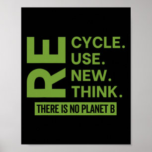Poster Recycler Réutiliser Repenser Il N'Y A Pas De Planè