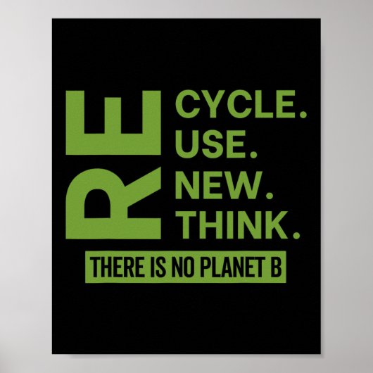 Poster Recycler Réutiliser Repenser Il N'Y A Pas De Planè (Devant)