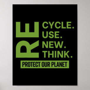 Poster Recycler Réutiliser Repenser Repenser Protéger not