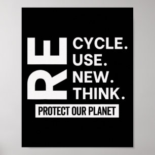 Poster Recycler Réutiliser Repenser Repenser Protéger not