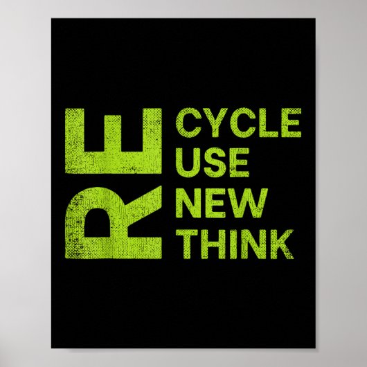 Poster Recycler Réutiliser Repenser Repenser Repenser Cyc (Devant)