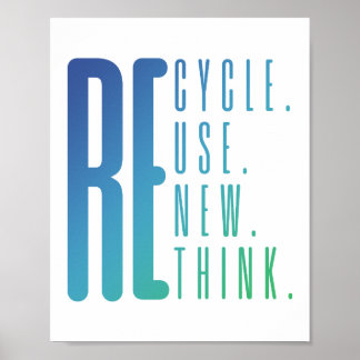 Poster Recycler Réutiliser Réutiliser Repenser