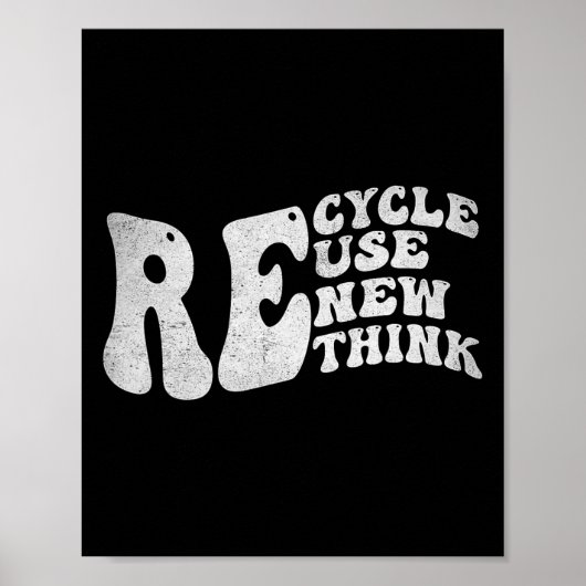 Poster Recycler Réutiliser Réutiliser Repenser Retro Jour (Devant)