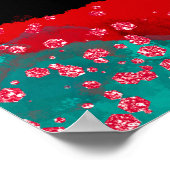 Poster Red Alcohol Ink Sweet 16 Birthday Party Welcome (Coin)