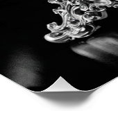 Poster Red And Black Mandelbrot Sphere On Silver Pedestal (Coin)