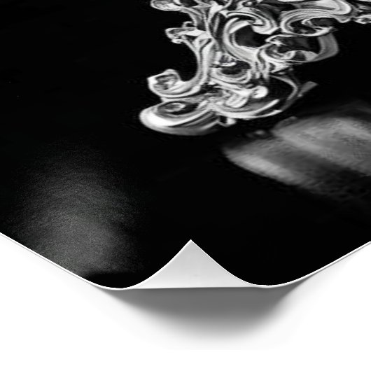 Poster Red And Black Mandelbrot Sphere On Silver Pedestal (Coin)