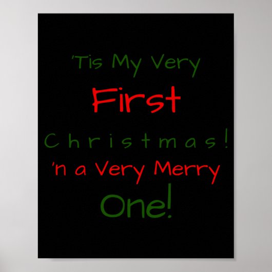 Poster Red And Green D First Baby Christmas Baby  (Devant)