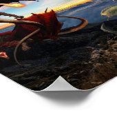 Poster Red and Green Dragon Battle Fantasy (Coin)