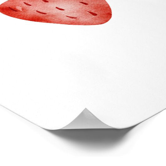 Poster Red and Green Strawberry Summer Spring Fruit Poste (Coin)