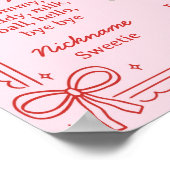 Poster Red and Pink Bow Cake First Year Milestone Photo (Coin)