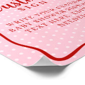 Poster Red and Pink Valentines Baby Shower Custom Sign (Coin)