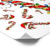 Poster Red And White Candy Cane Santa Christmas Xmas Ligh (Coin)