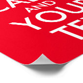 Poster Red and White Keep Calm and Your Text (Coin)
