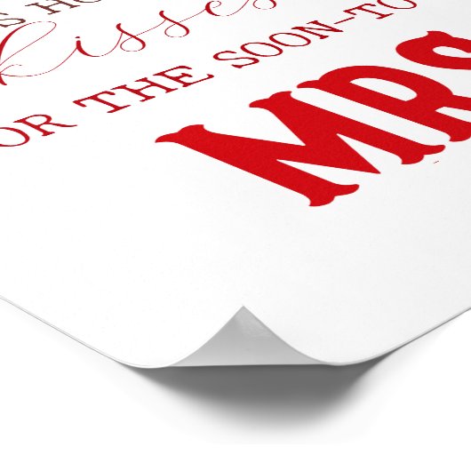 Poster Red Apple combien de baisers nuptiale douche jeu (Coin)