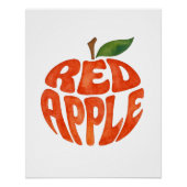 Poster Red Apple Typography Art, Apple (Devant)