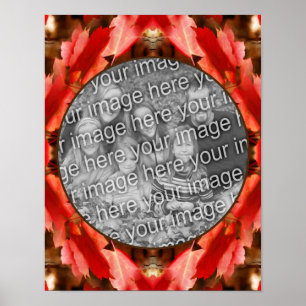 Poster Red Autumn Leaves Nature Frame Ajouter Votre Photo