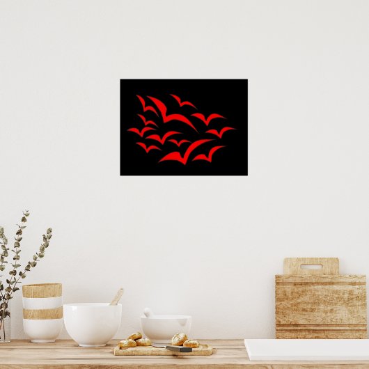 Poster Red Bat Cloud (Cuisine)