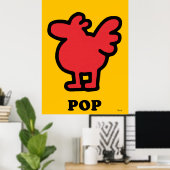 Poster Red Bird Pop Art - Cartographier Animal Silhouette (Bureau à domicile)