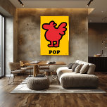 Poster Red Bird Pop Art - Cartographier Animal Silhouette<br><div class="desc">Cette affiche pop art d'oiseau rouge montre une silhouette ludique sur un arrière - plan jaune vif. Avec des lignes audacieuses et un style de dessin animé minimaliste,  il fait partie de la collection Pop Animal,  parfait pour les intérieurs colorés et les amateurs d'art pop.</div>