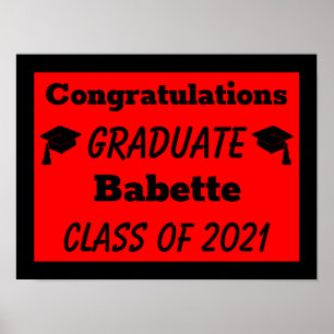 Poster Red Black Congratulations Graduation