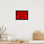 Poster Red Black Félicitations Graduation (Cuisine)