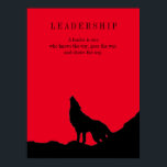 Poster Red Black Pop Art Leadership Wolf Howling<br><div class="desc">Un loup est encore un loup,  même lorsqu'il est seul. Peut-être qu'un loup est encore plus un loup lorsqu'il est seul.</div>