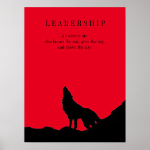 Poster Red Black Pop Art Leadership Wolf Howling