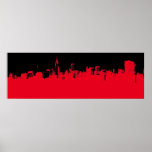 Poster Red Black Pop Art New York City Skyline<br><div class="desc">Rouge - Noir New York City - Manhattan Skyscrapers Image de l'Art numérique</div>