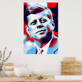 Poster Red Blue Pop Art JFK John F. Kennedy (Cuisine)