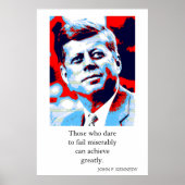 Poster Red Blue Pop Art JFK John F. Kennedy Citation Atte (Devant)