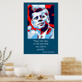 Poster Red Blue Pop Art JFK John F. Kennedy Citation Atte (Cuisine)