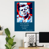 Poster Red Blue Pop Art JFK John F. Kennedy Citation Atte (Bureau à domicile)