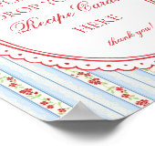 Poster Red & Blue Vintage Fancy Floral Share a Recipe (Coin)