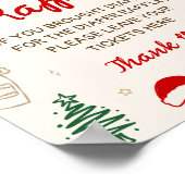 Poster Red Bow Christmas Baby Shower Diaper Raffle  (Coin)