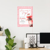 Poster Red Bow Soda Bottle Baby Shower Welcome Sign (Bureau à domicile)
