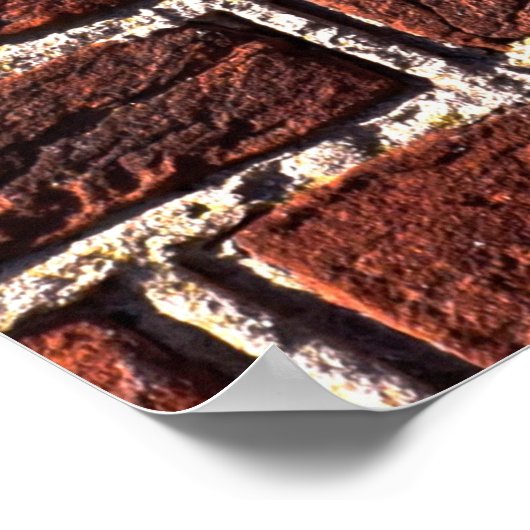 Poster Red brick wall stone bricks masonry (Coin)