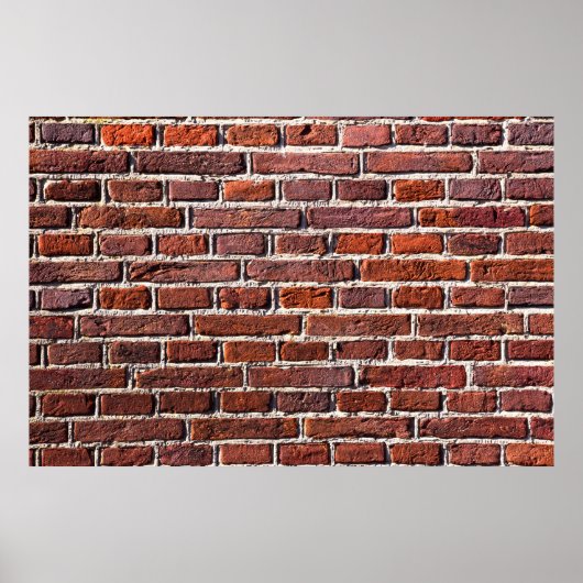 Poster Red brick wall stone bricks masonry (Devant)