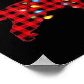 Poster Red Buffalo Plaid Santa Irish Setter Dog Christmas (Coin)