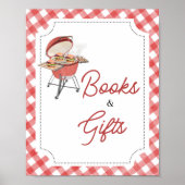 Poster Red Burger BBQ Baby showers Livres et Cadeaux (Devant)