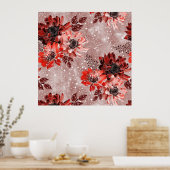 Poster Red, burgundy flowers. (Cuisine)