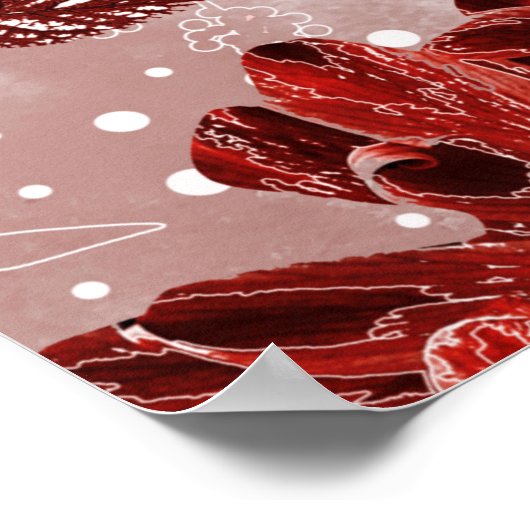 Poster Red, burgundy flowers. (Coin)