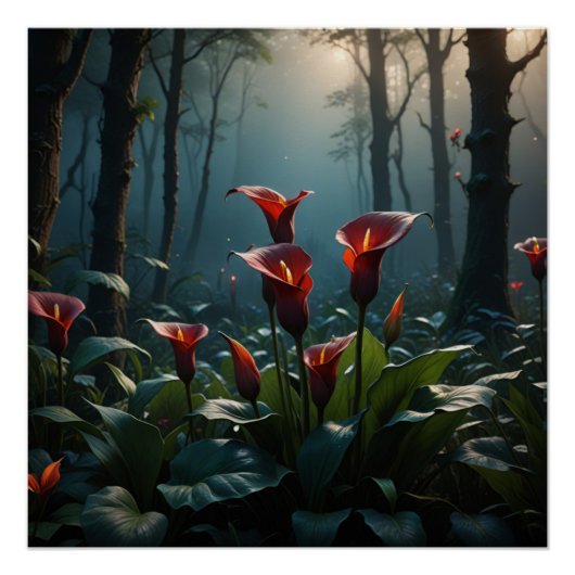 Poster red calla flower (Devant)
