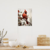 Poster Red Cardinal Bird Art Imprimer l'affiche (Cuisine)