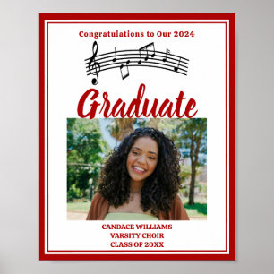 Poster Red Choir Photo High School Graduation Party