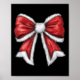 Poster Red Christmas Coquette Bow Père Noël