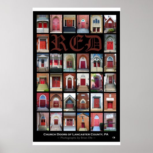 Poster "RED Church Doors of Lancaster County, PA" (Devant)