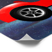 Poster Red Classic Car Bébé Garçons Birth Stat Birth Reco (Coin)